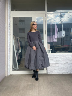 ロングスリーブドッキングバルーンワンピース