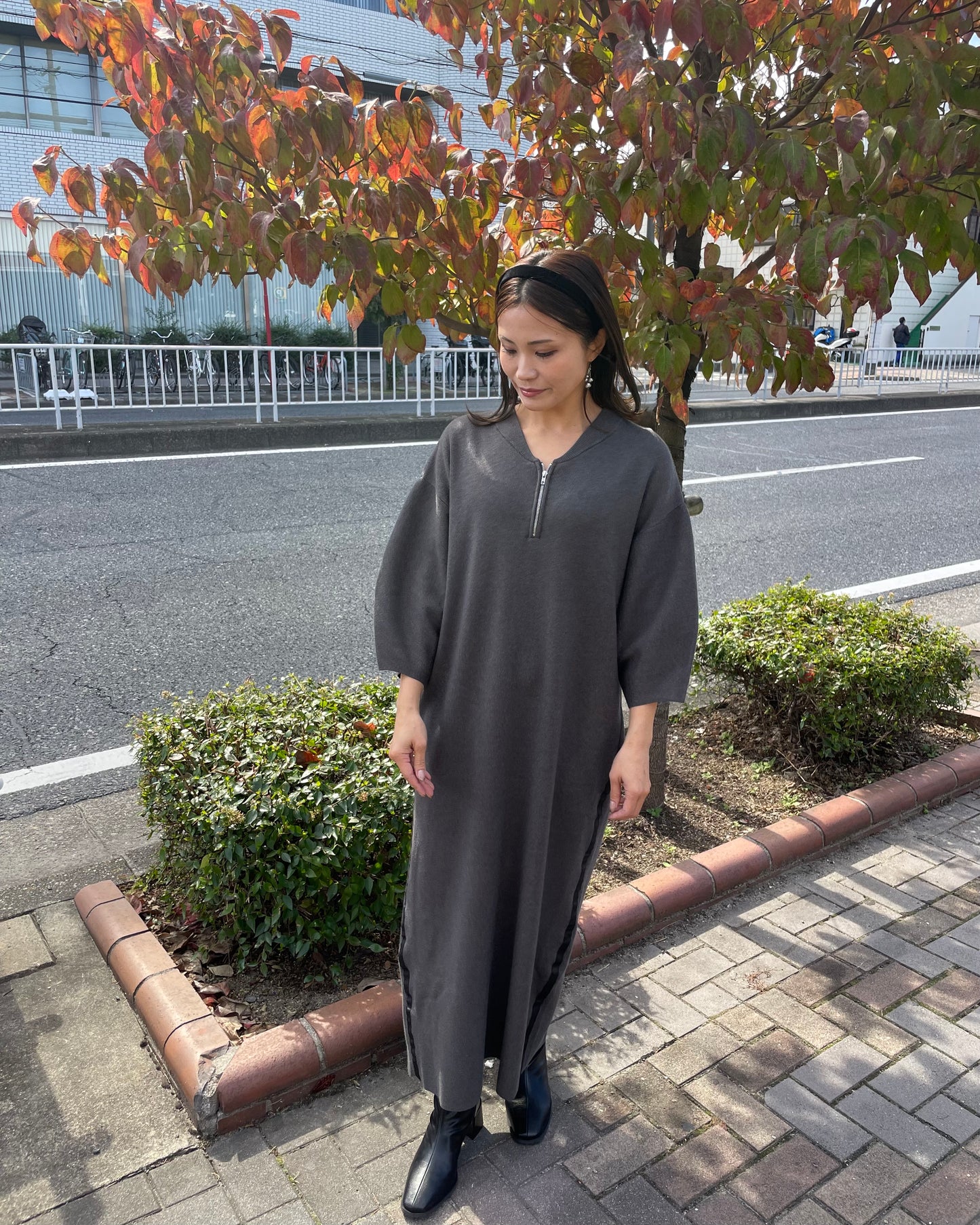 コクーンニットワンピース