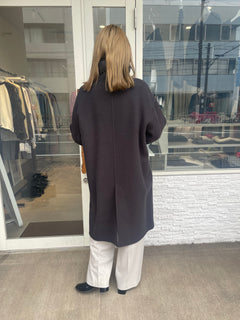 ぺコラムウールスタンドカラーコート