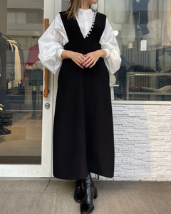 【再入荷】パールサスペンダーワンピース