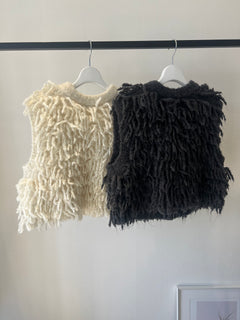 ニットフリンジベスト