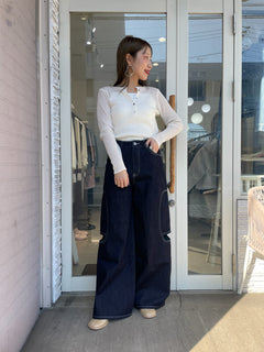 サイドカットデザインデニム