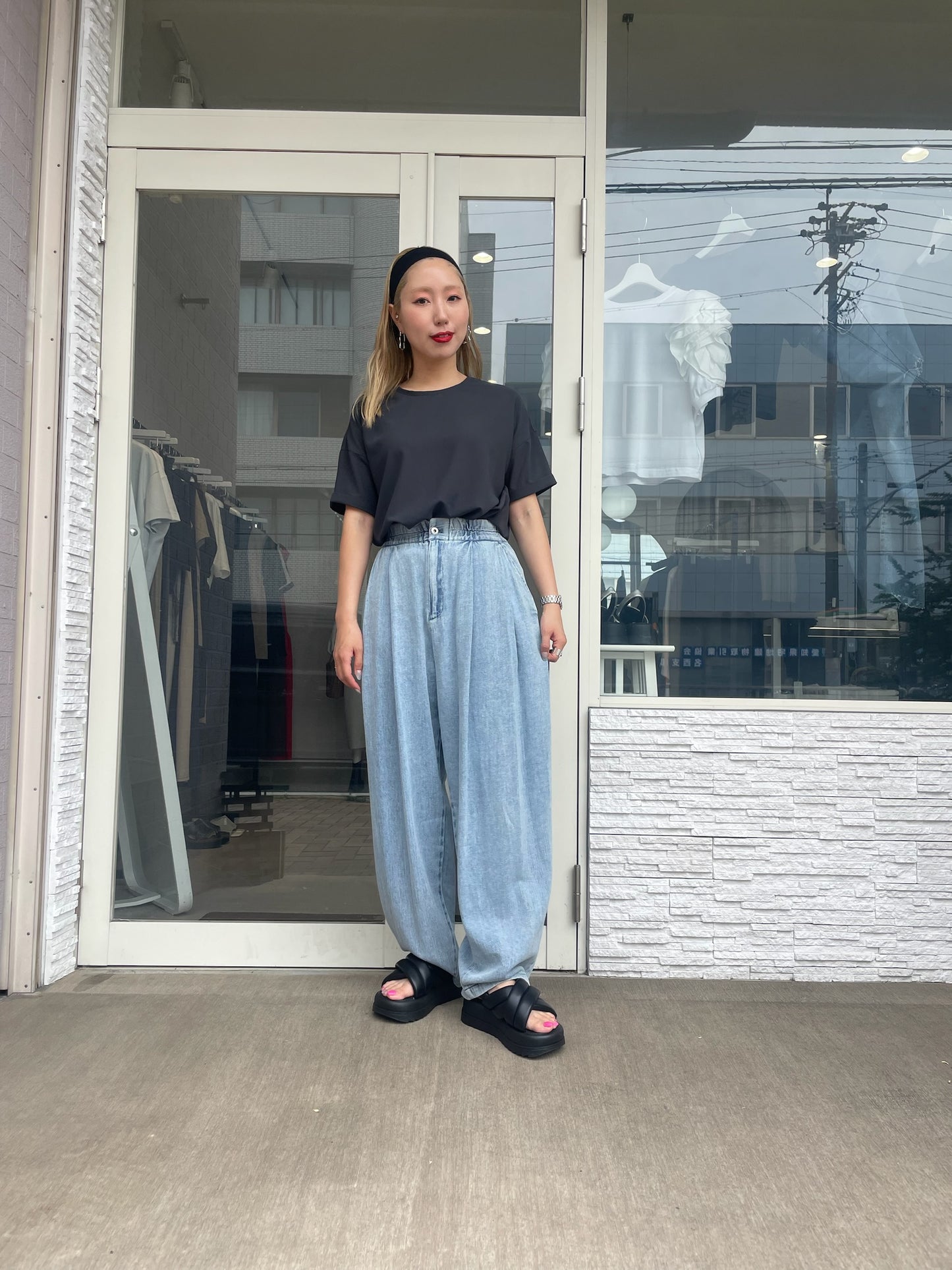 【再入荷】ストレッチシフォンブラウス