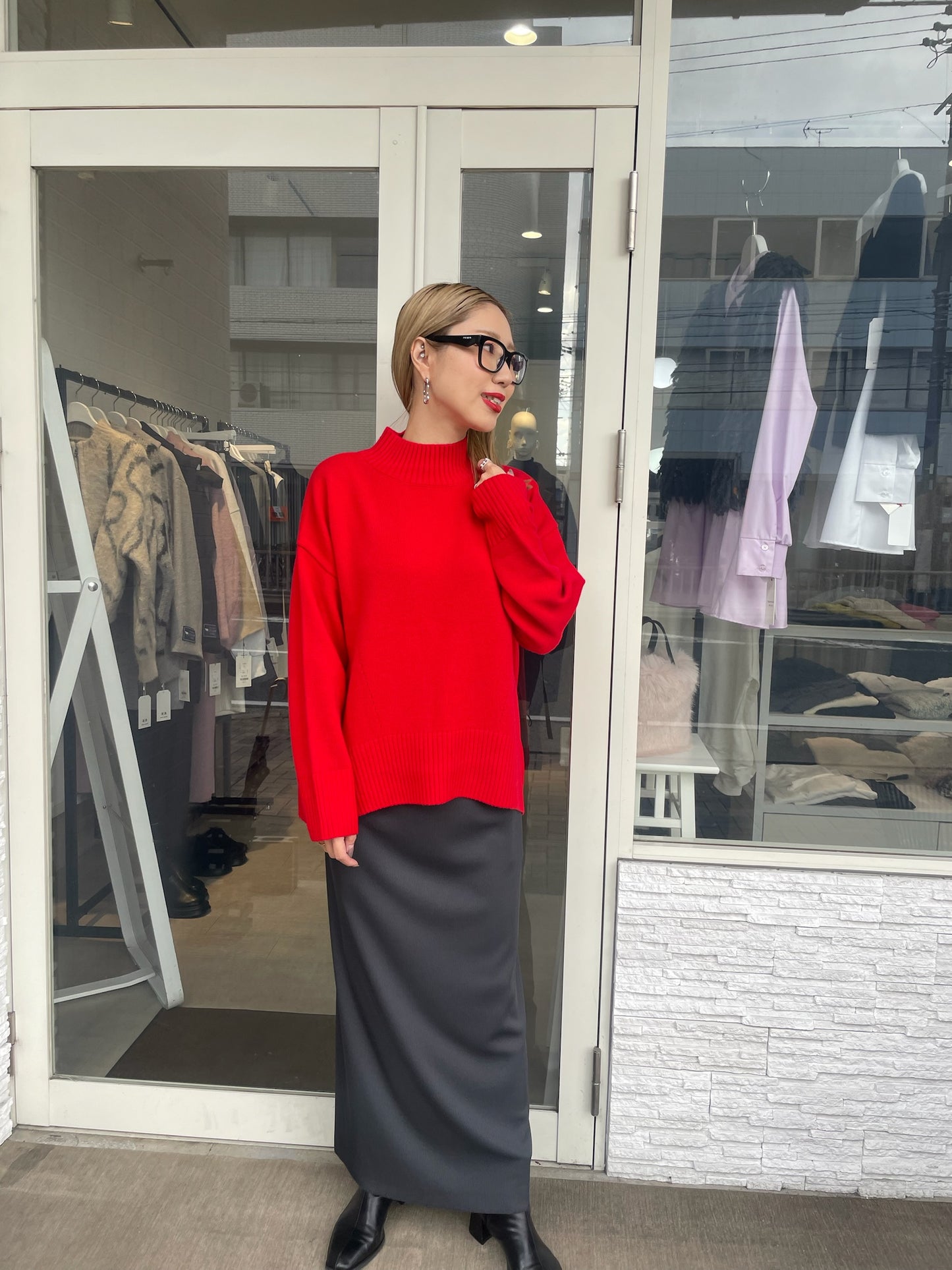 【新色追加！】ウール100%オフタートルニット