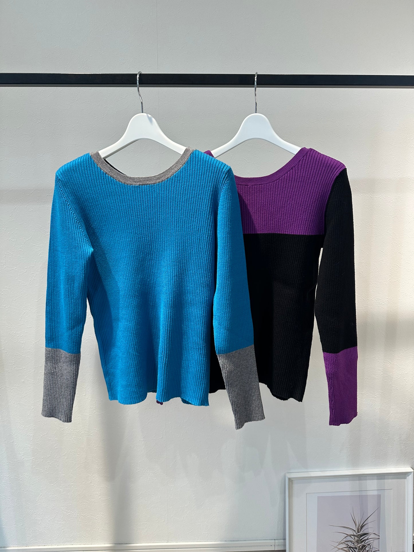 バイカラー2wayリブニット