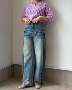 ピンタックカーブデニム