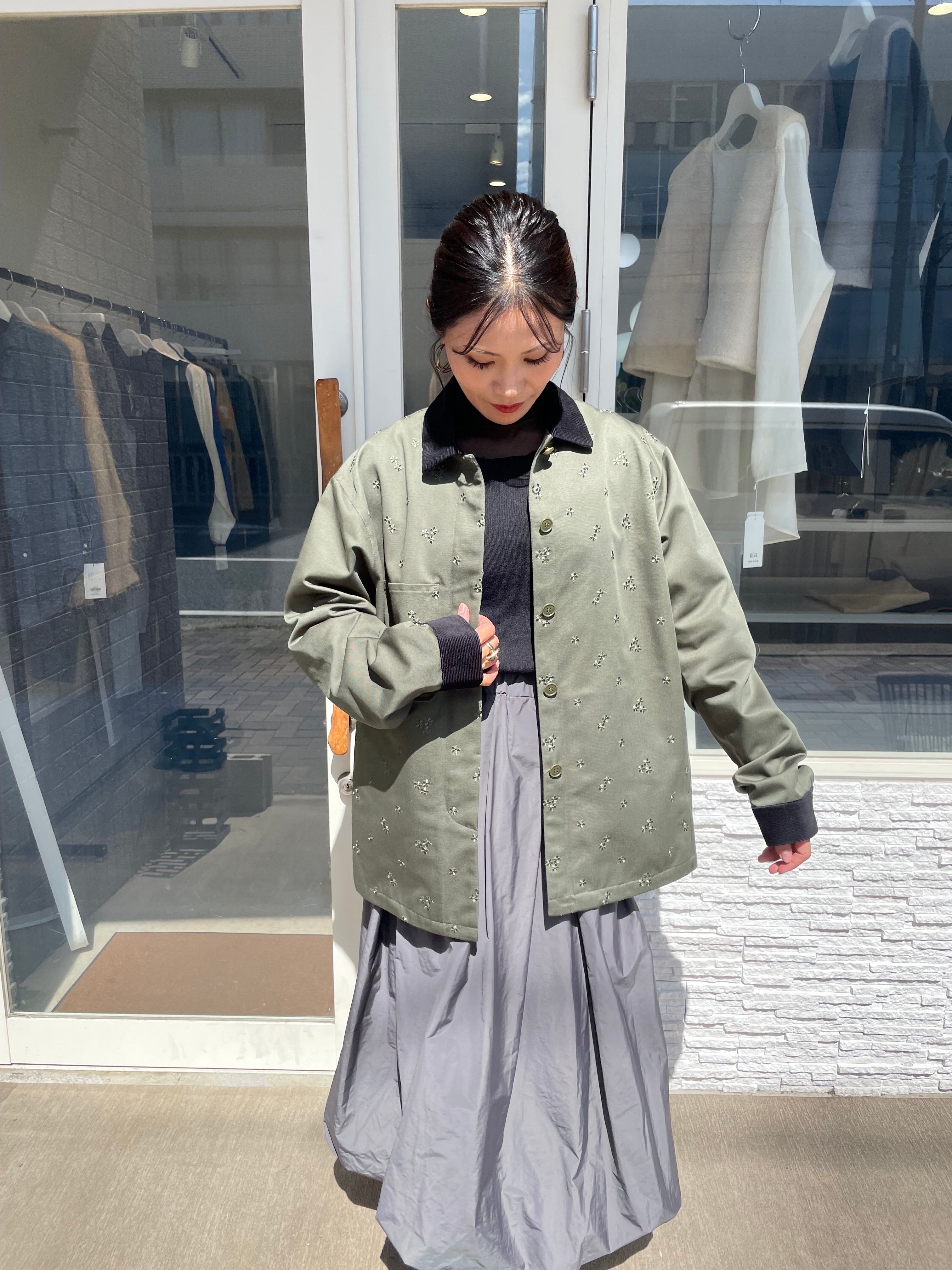 【美品】今期　ドゥロワー　FALL1 コットンカバーオールジャケット ドゥロワー FALL1 コットンカバーオールジャケット