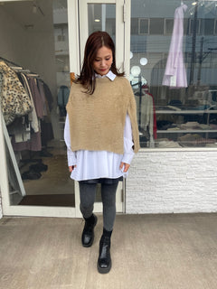 シャギーニットケープ