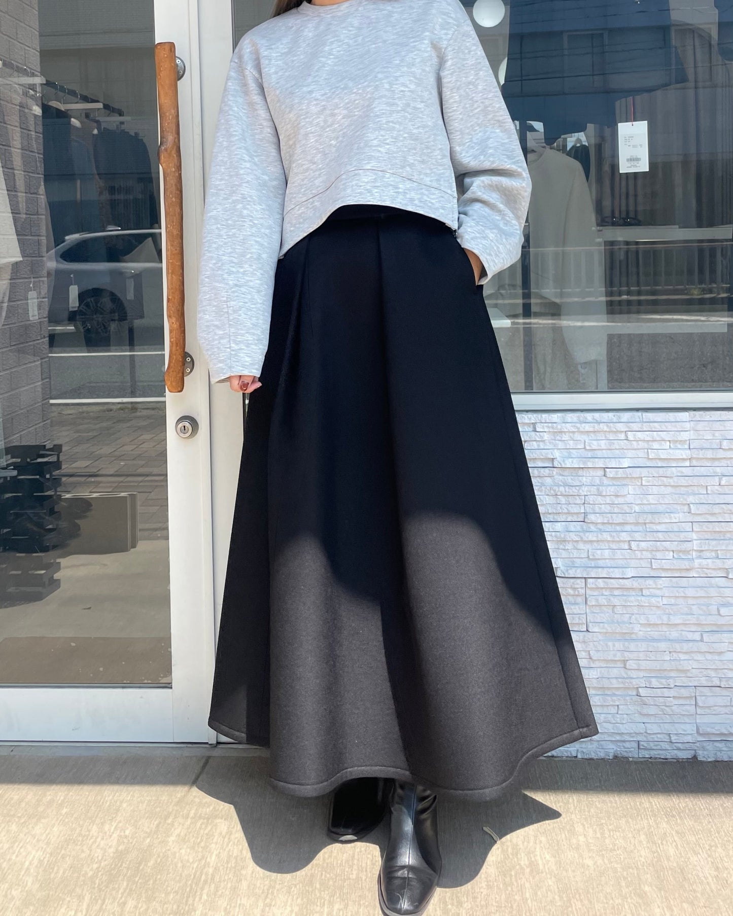 ウールタッチボンディングフレアスカート
