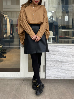 バックギャザーワイドブラウス