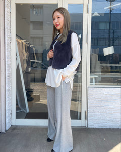 リバーシブルエコムートンショートファーベスト