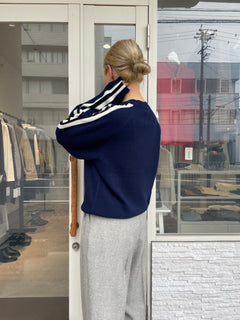 ヤク×メリノウールラインニット