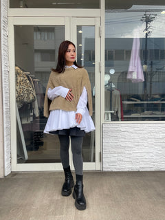 シャギーニットケープ