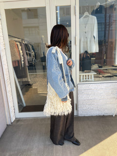 ニットフリンジバッグ