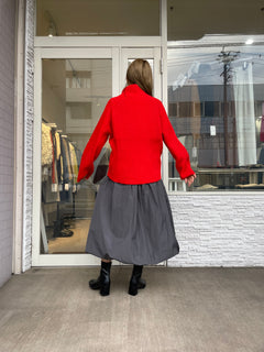 オフタートルリブニット