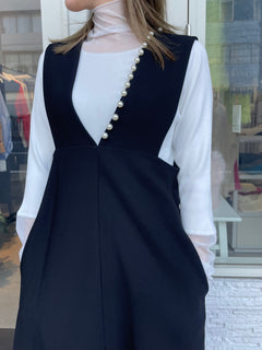 【再入荷】パールサスペンダーワンピース