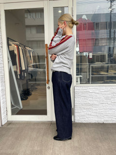 ヤク×メリノウールラインニット