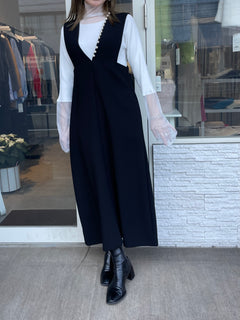 【再入荷】パールサスペンダーワンピース