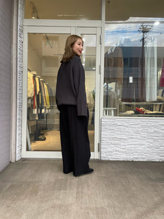 オフタートルリブニット