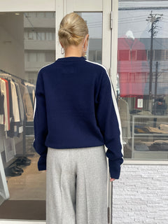 ヤク×メリノウールラインニット