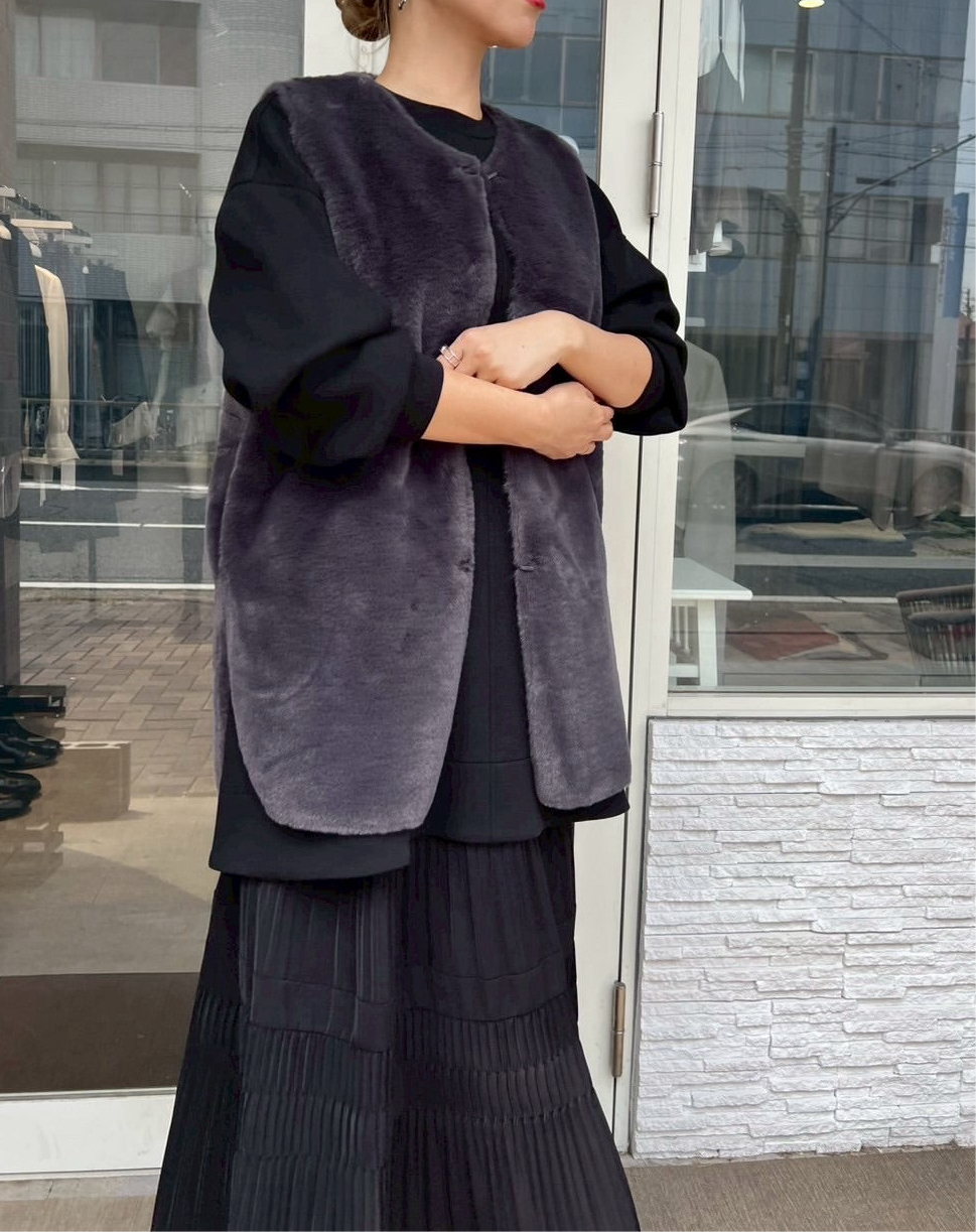 #新品未使用#リバーシブル・ウォッシャブルエコムートンロングジレ リバーシブルエコムートンロングファーベスト – SETiA online