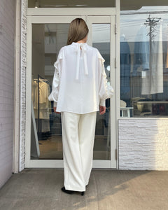 プリーツスリーブブラウス