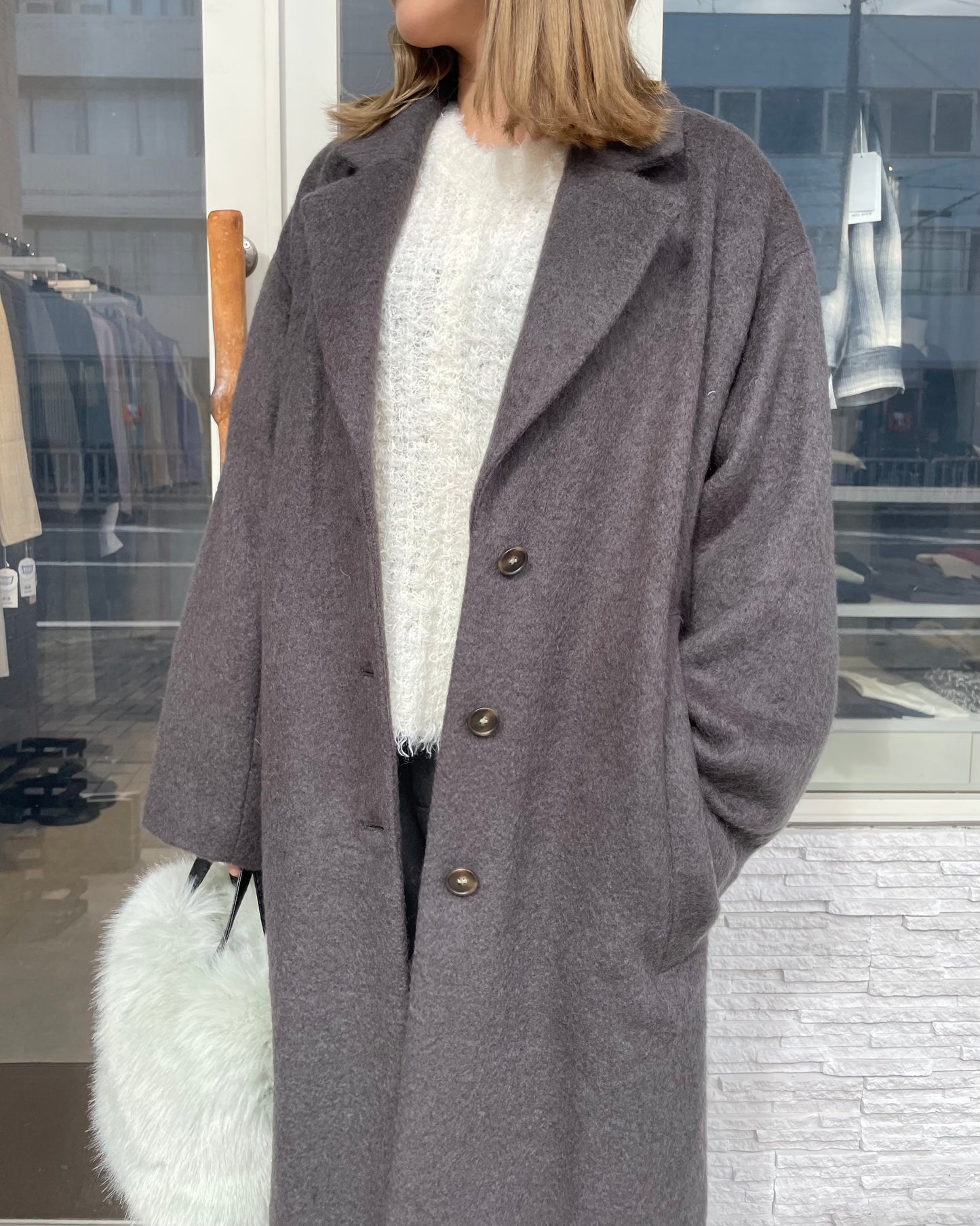 シャギーロングコート