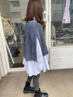 シャギーニットケープ