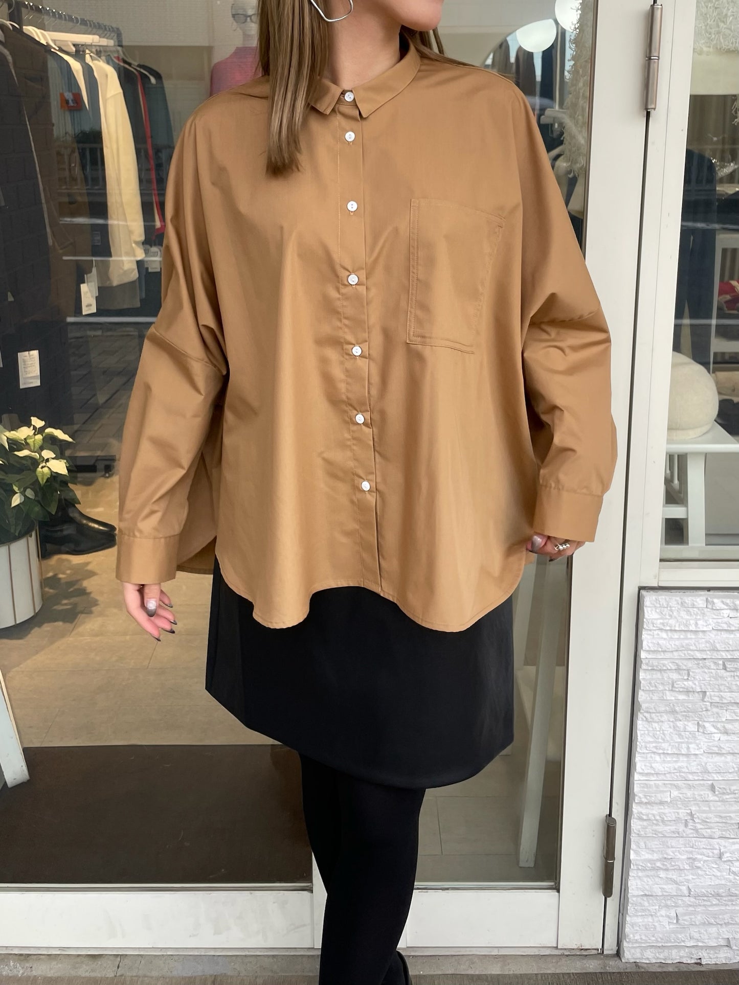 バックギャザーワイドブラウス