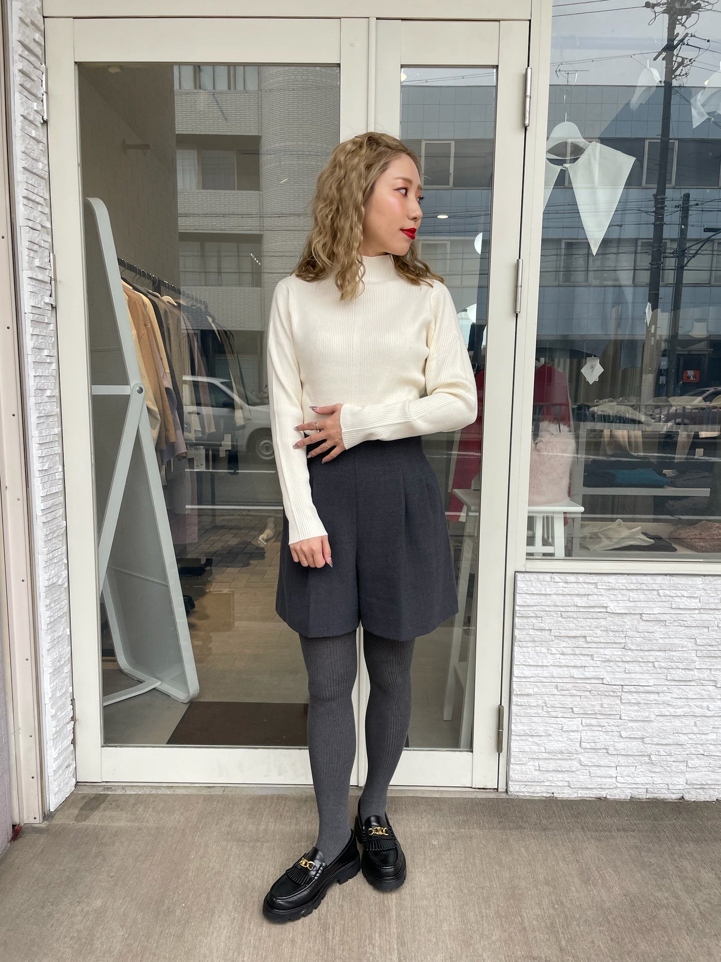 ベーシックリブニット