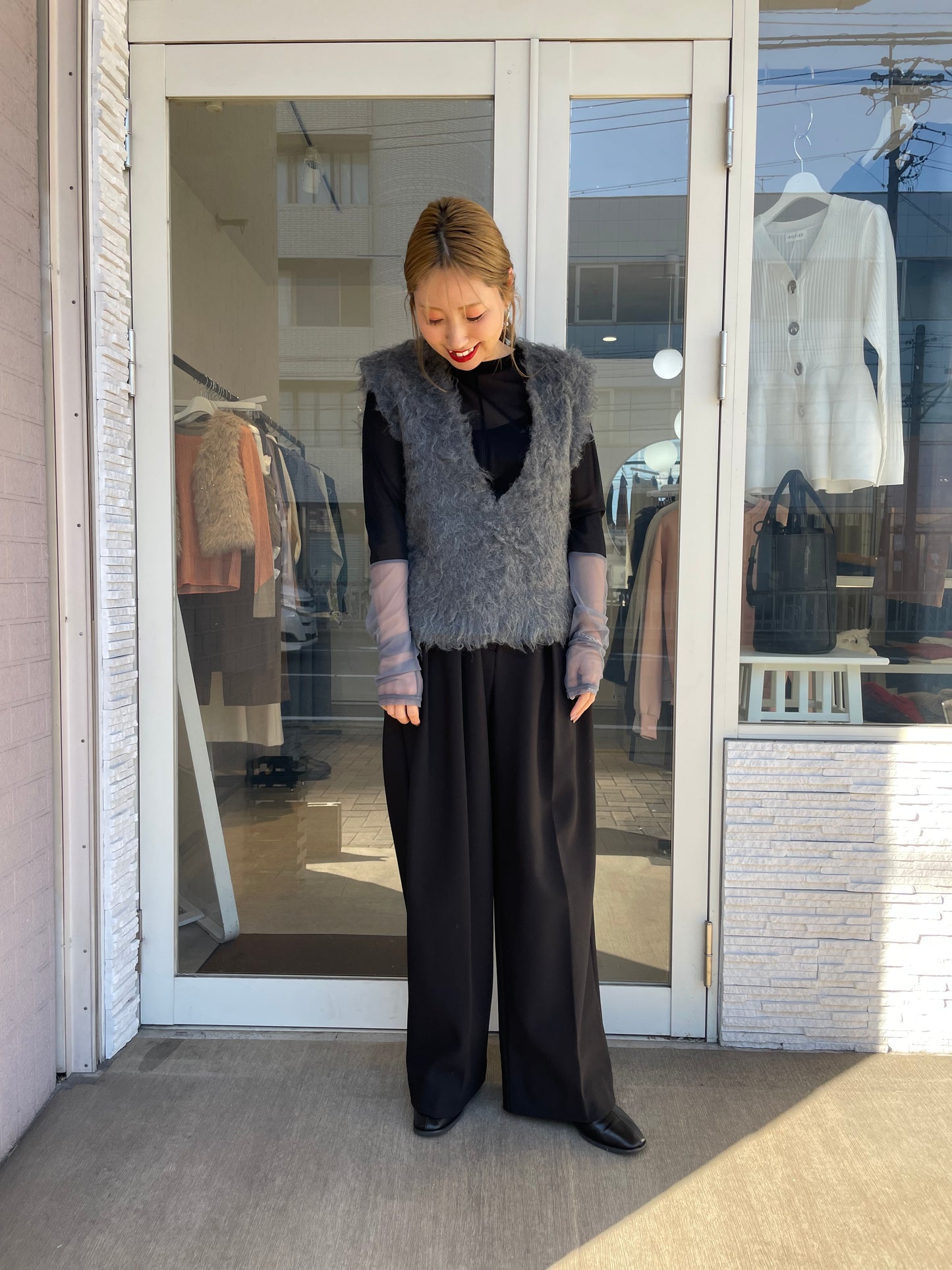 シャギーニットベスト