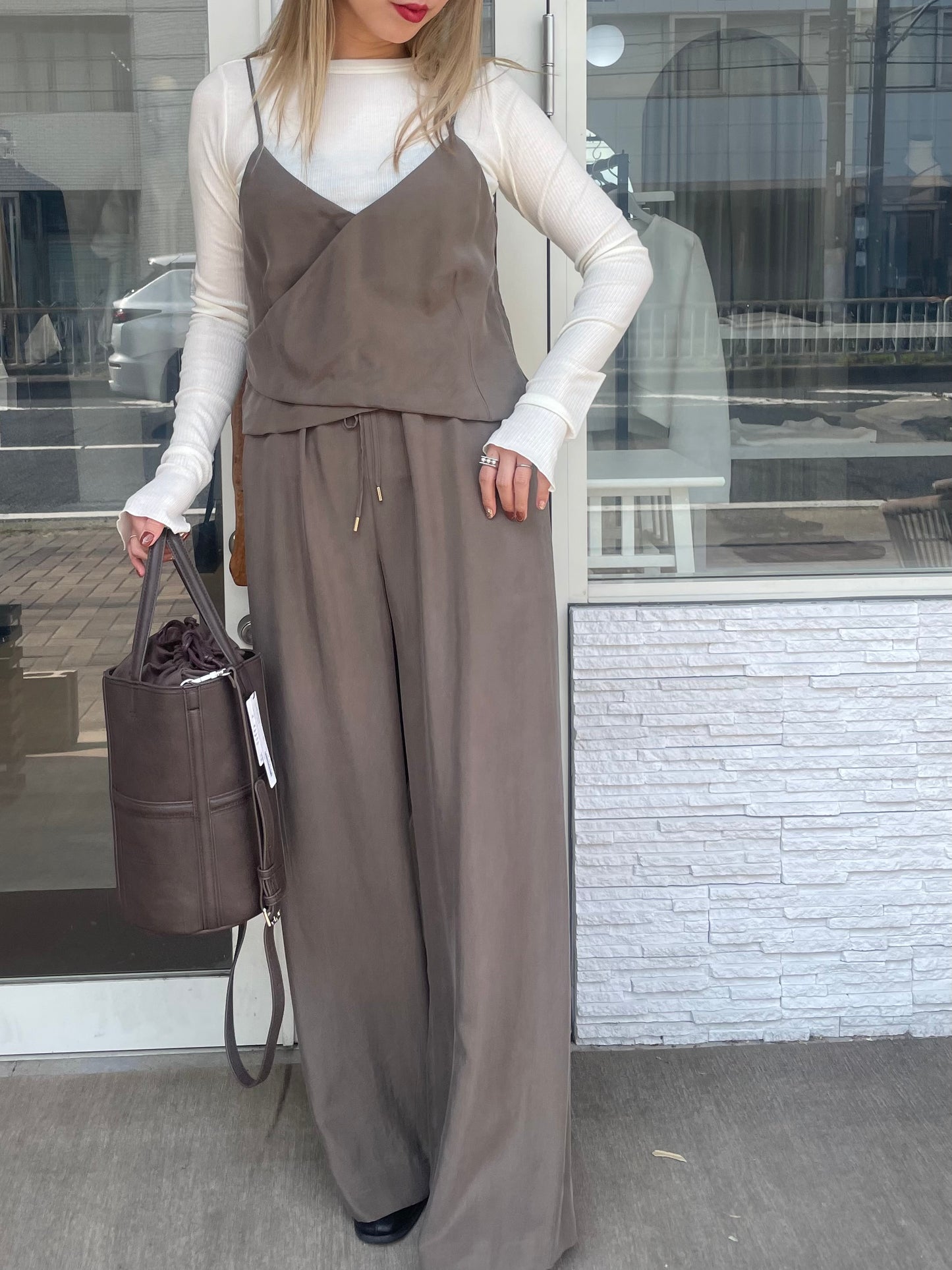 キュプラストレートパンツ