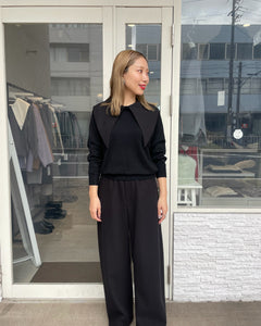 ビッグカラーニットトップス