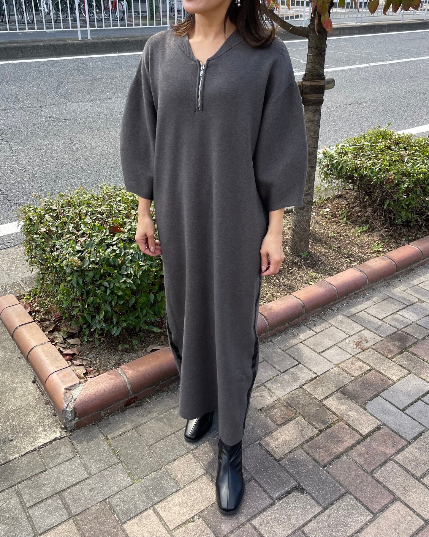 コクーンニットワンピース