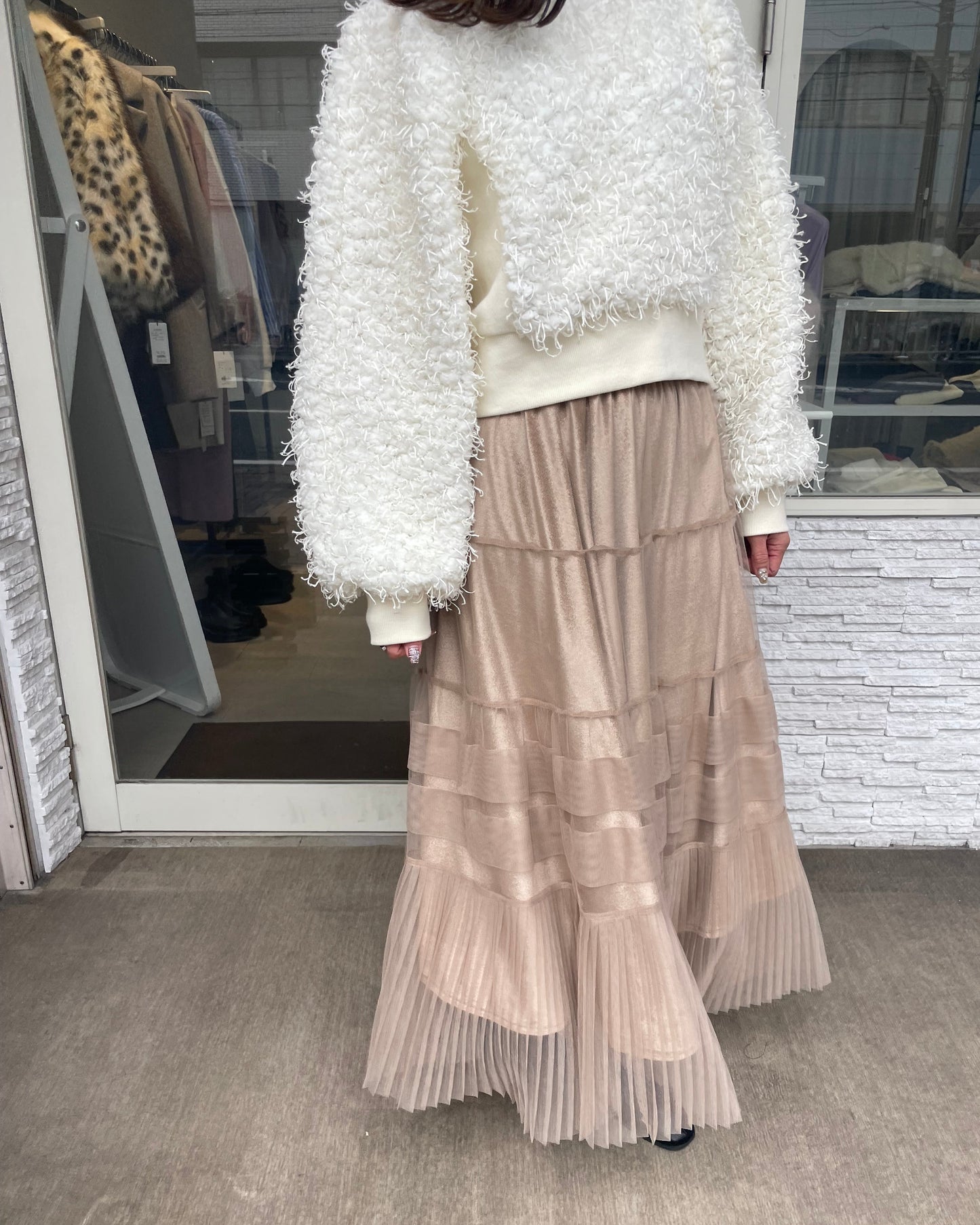 ベロアチュールスカート