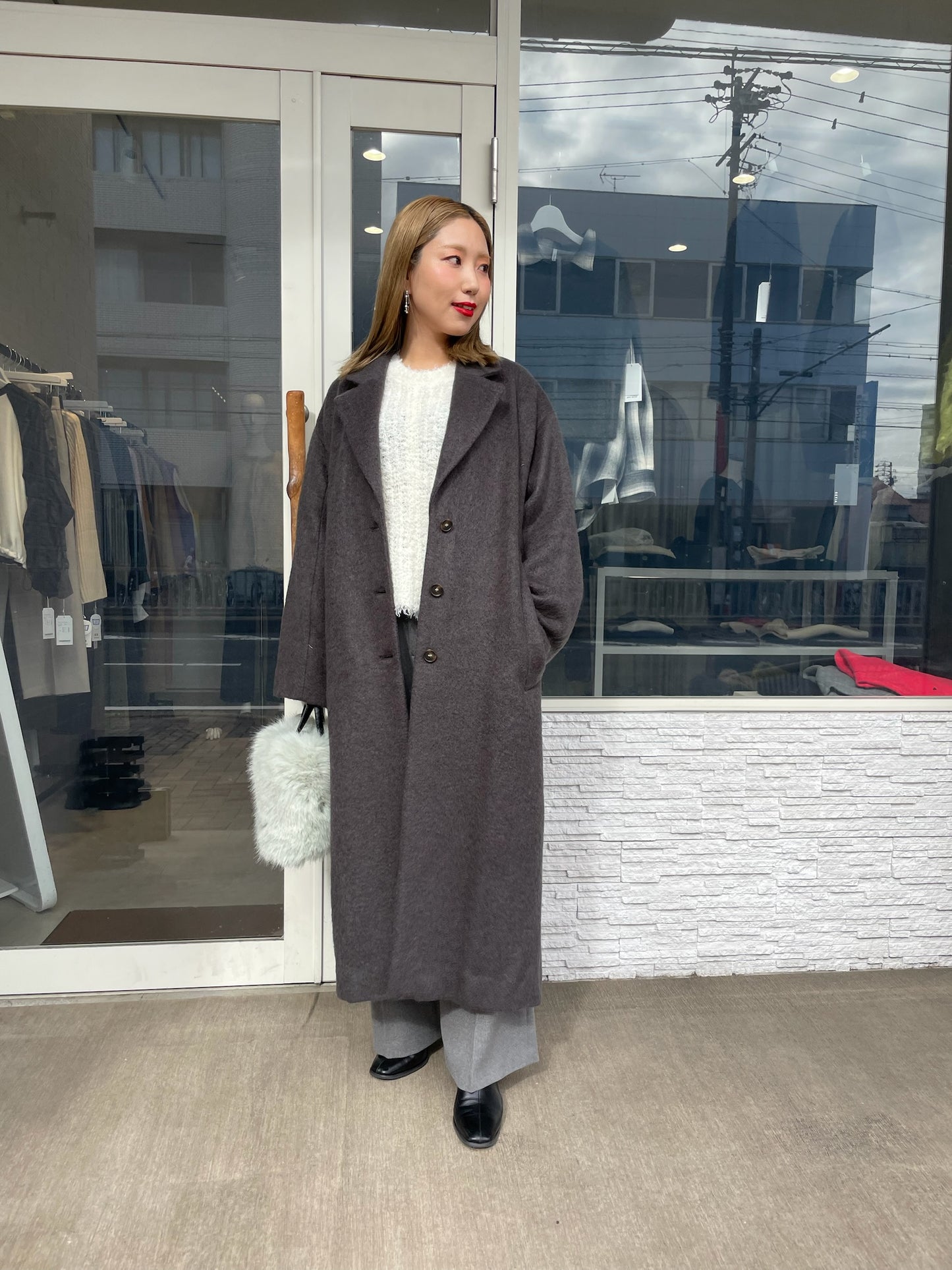 シャギーロングコート