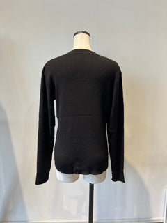 クルーネックリブニット