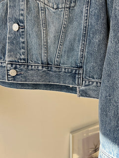 ノーカラーデニムジャケット