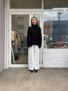 オフタートルリブニット