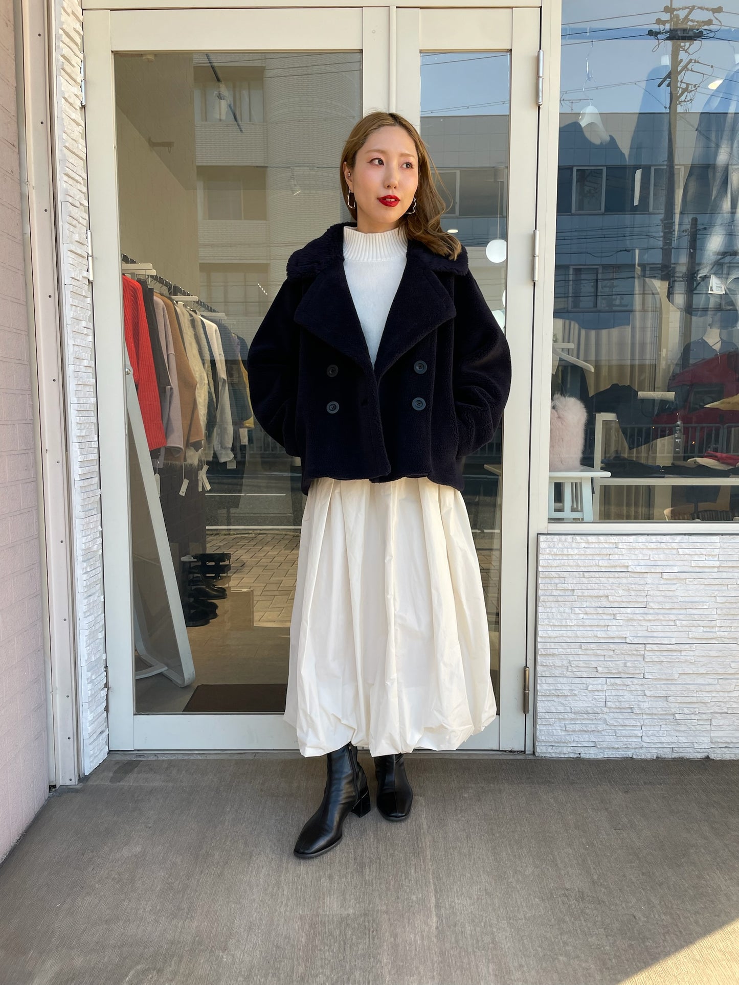 ビッグカラーボアジャケット