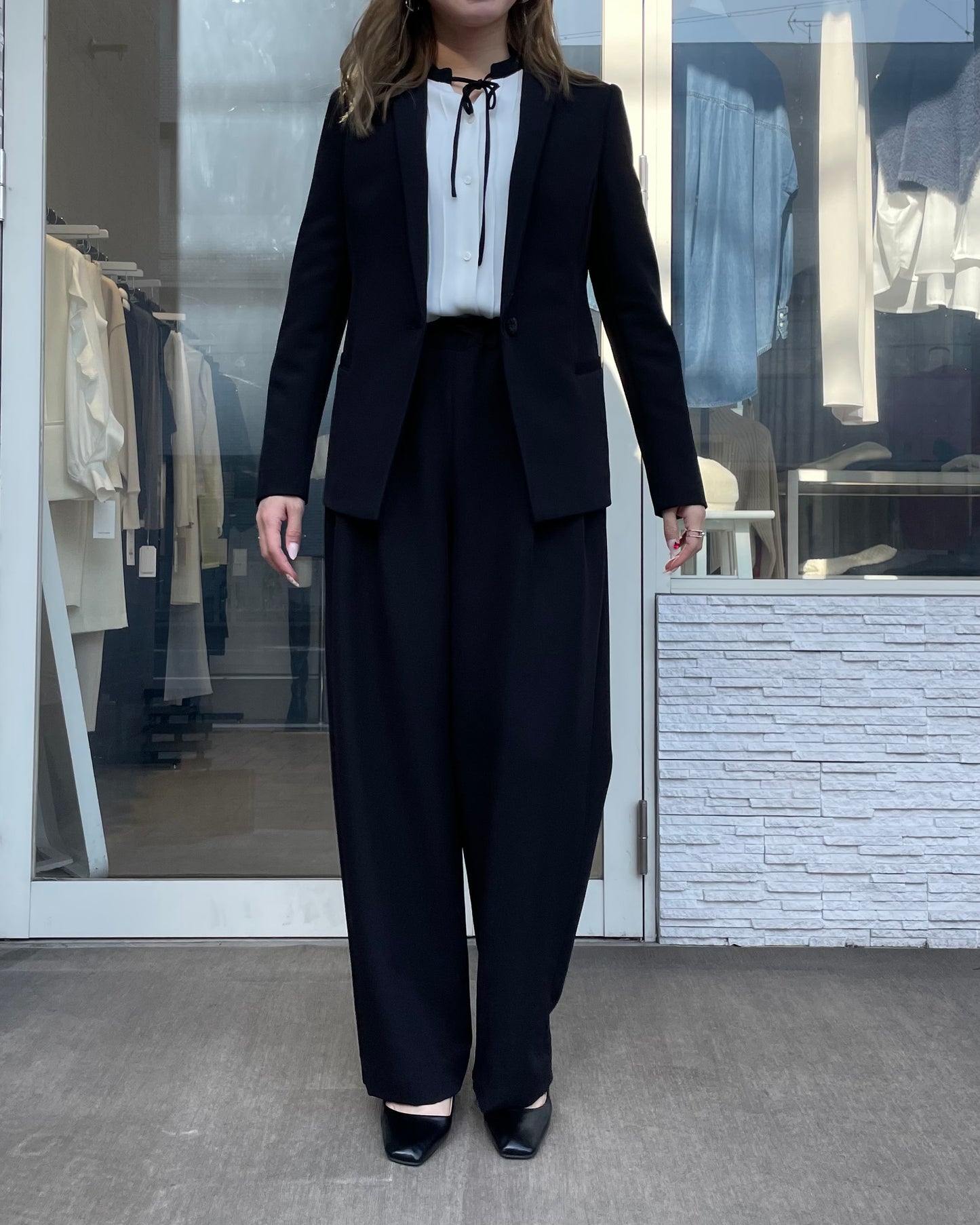 タックワイドパンツ