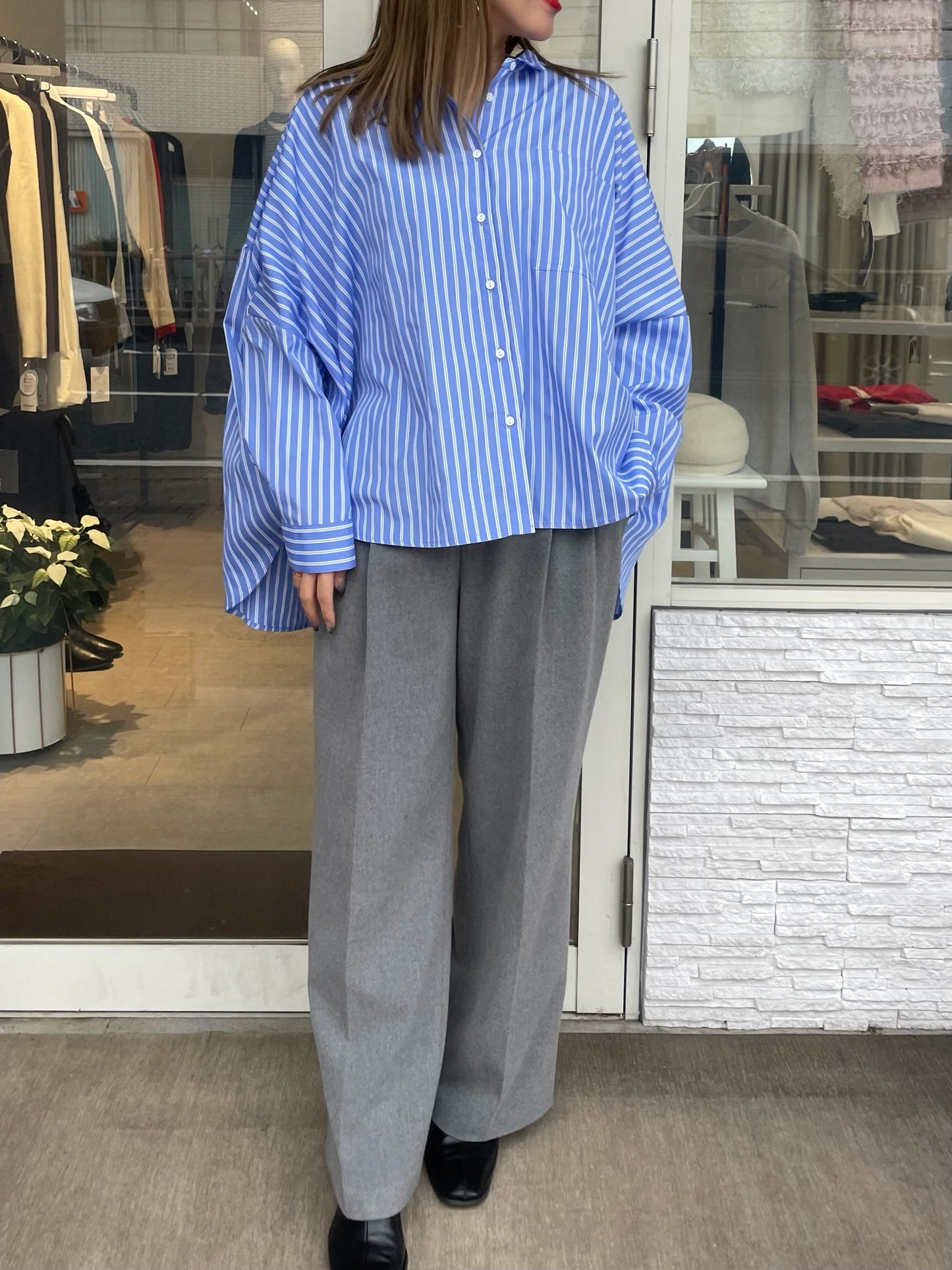 バックギャザーワイドブラウス