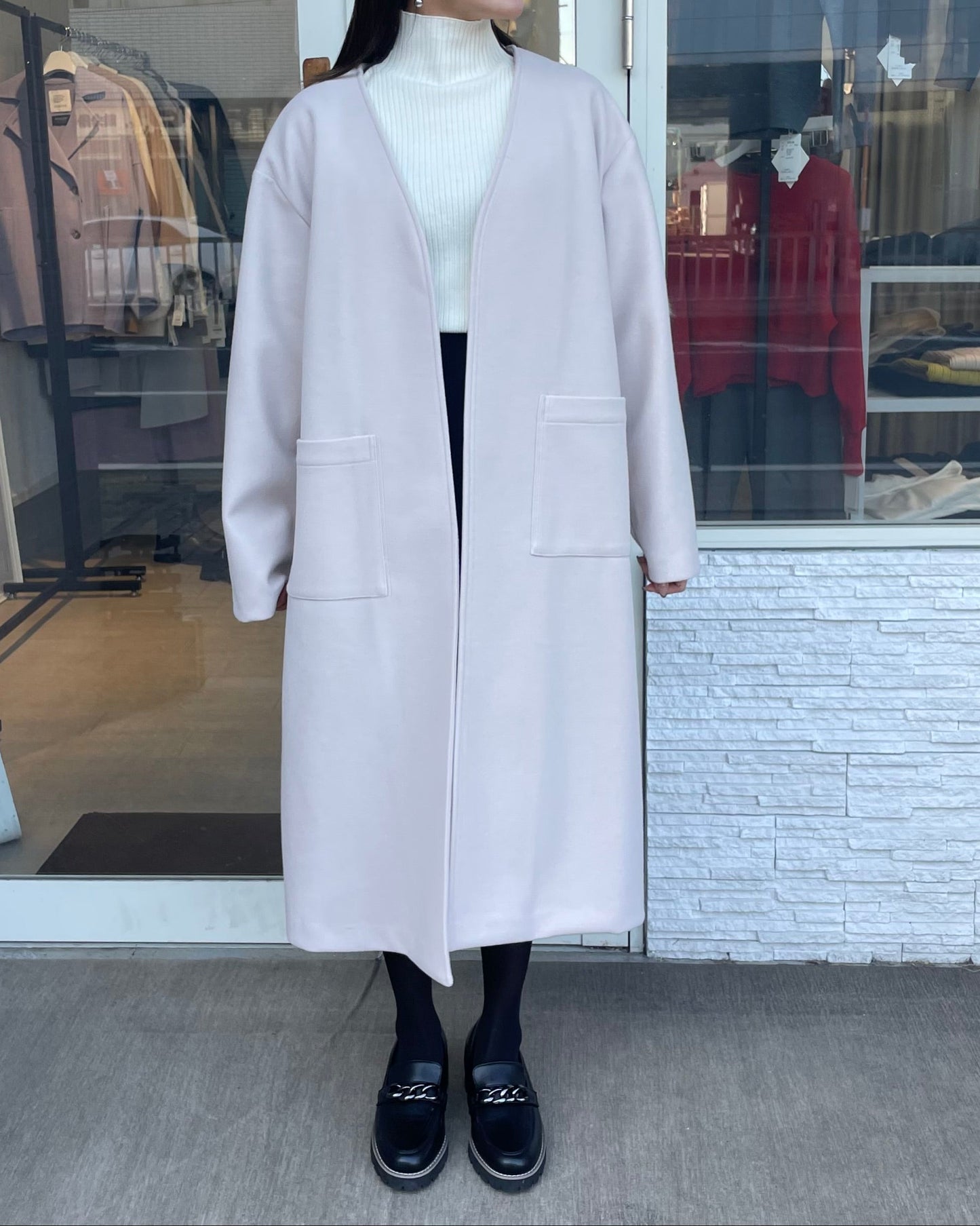 ウールライクロングカーディガン