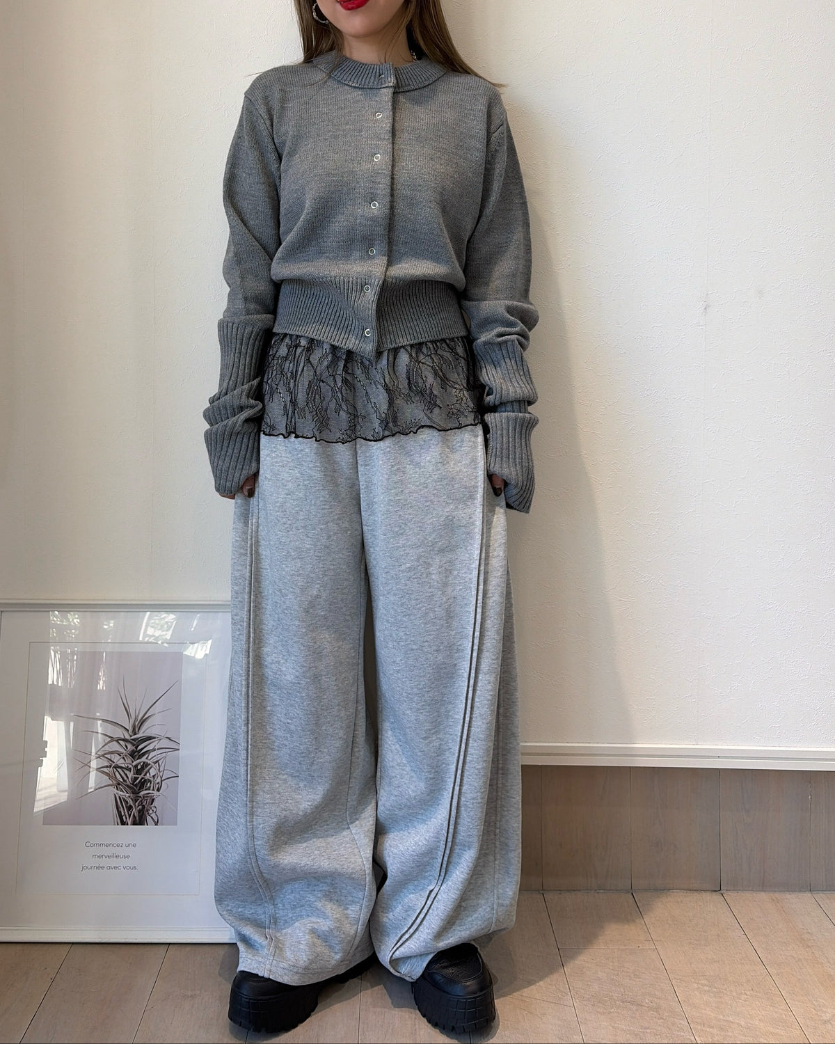 ロングスリーブニットカーディガン