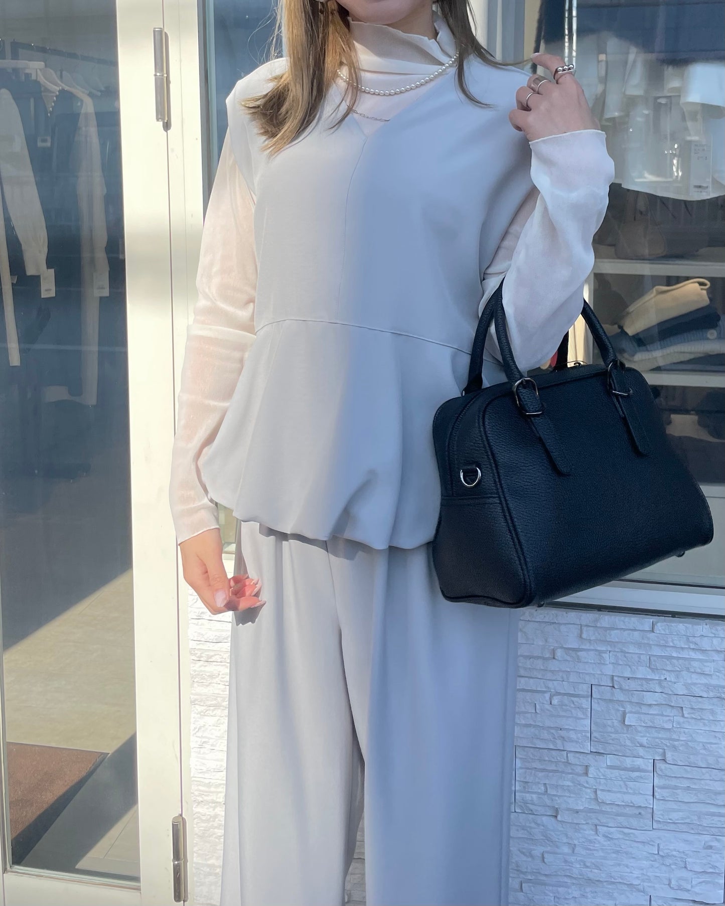 バルーントップス＆ワイドパンツセット