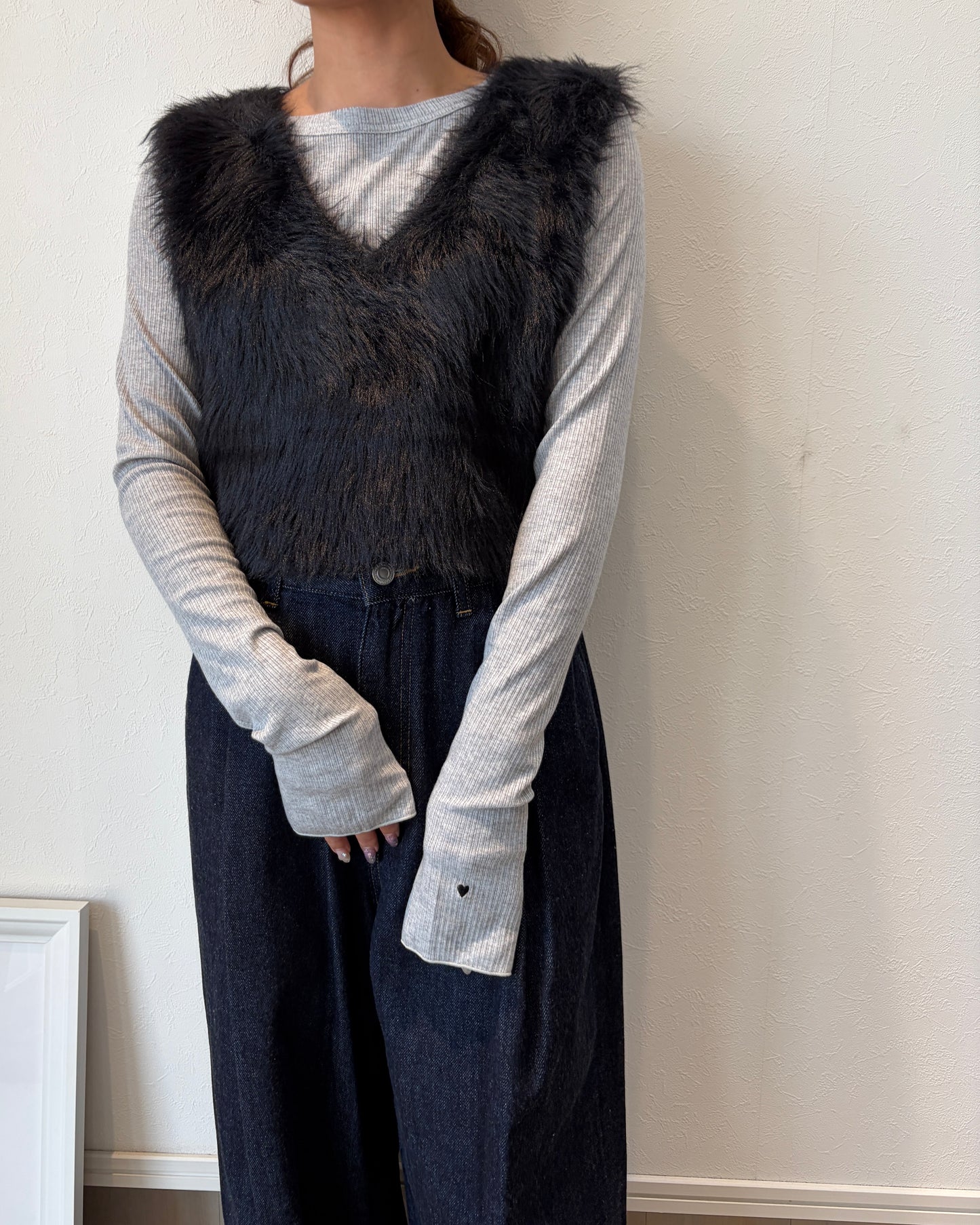 ♡シルクカシミヤブレンドクルートップス