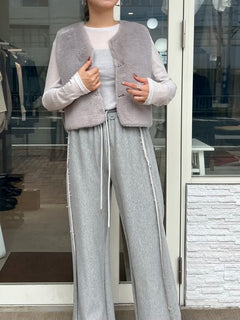 リバーシブルエコムートンショートファーベスト