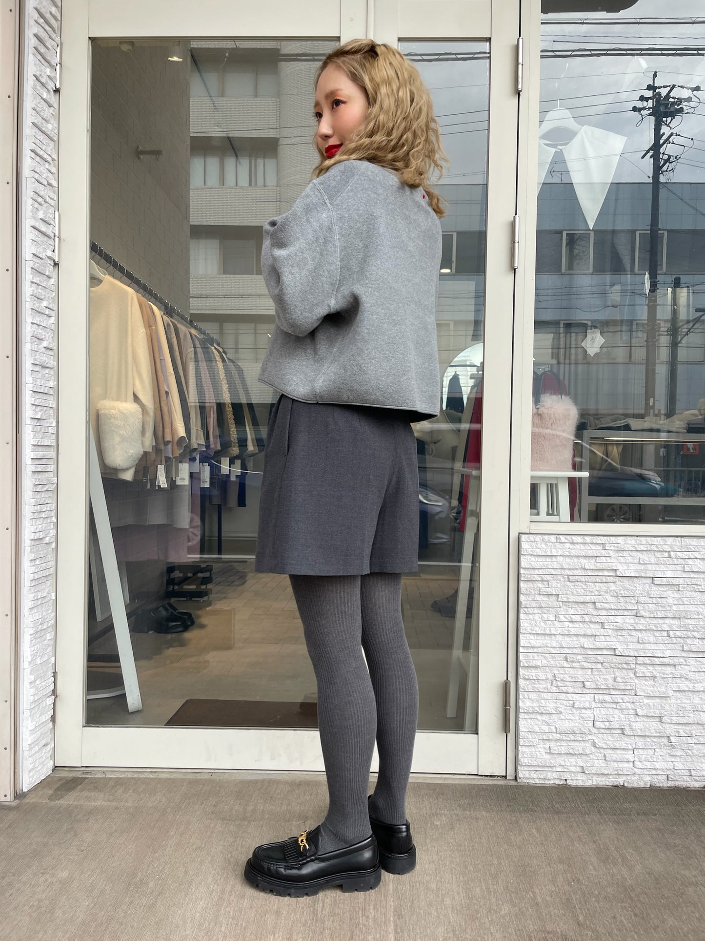 ♡コットンショートニット