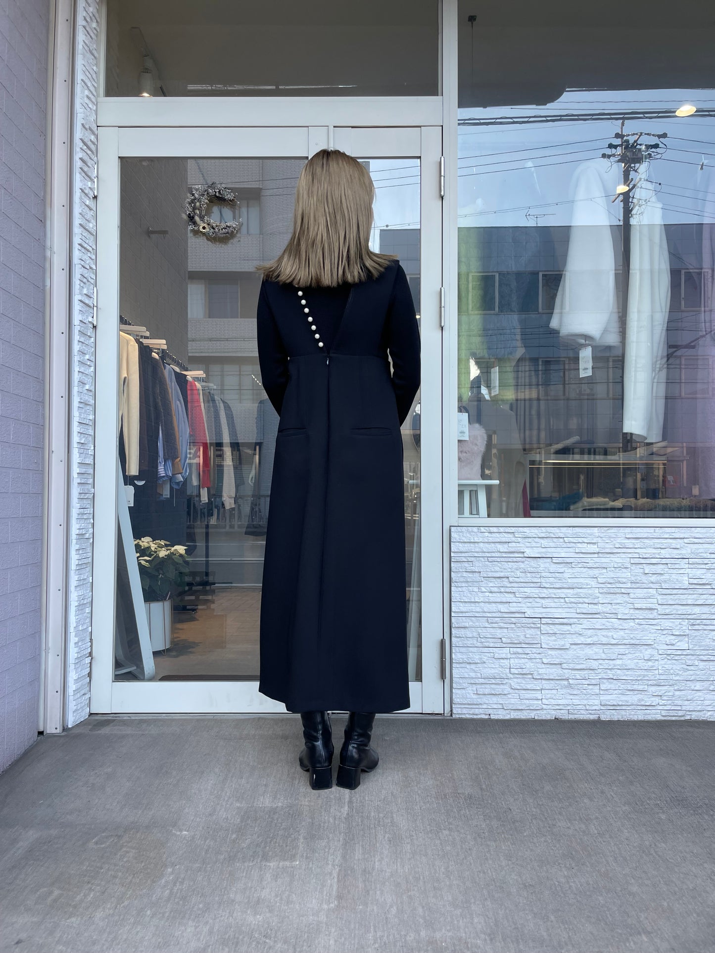 【再入荷】パールサスペンダーワンピース