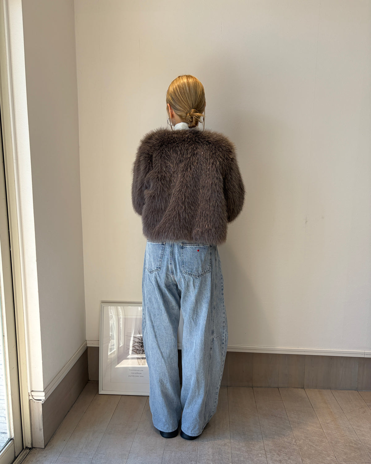グリッターショートファージャケット